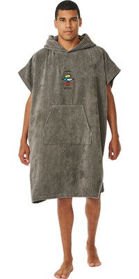 2024 Rip Curl Mens Logo Hooded Towel Changing Robe / Poncho 00GMTO - Grey